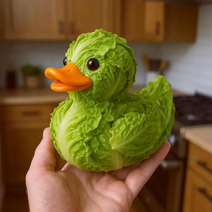 Whimsical vegetable-themed duck statue, perfect for home or kitchen decor, office desk or car dashboard ornament