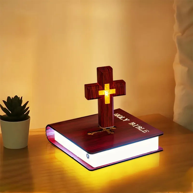🔥Christmas Hot Sale - Magnetic Levitation Cross Bible Night Light