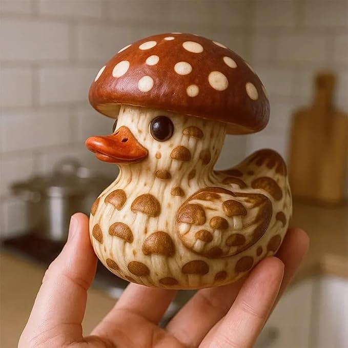 Whimsical vegetable-themed duck statue, perfect for home or kitchen decor, office desk or car dashboard ornament