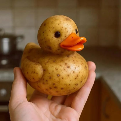 Whimsical vegetable-themed duck statue, perfect for home or kitchen decor, office desk or car dashboard ornament