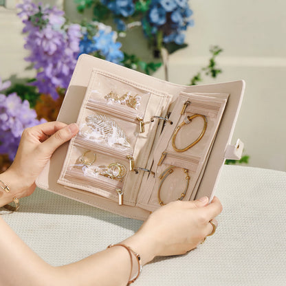 Travel Jewelry Organizer丨Transparent Zipper Velvet Jewelry Pouch