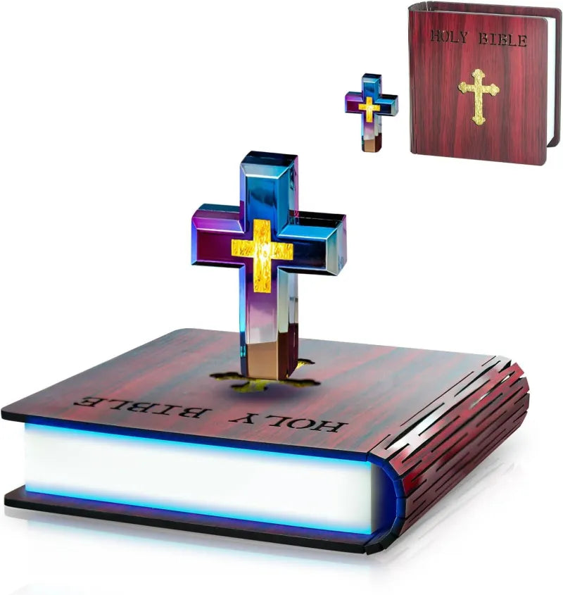 🔥Christmas Hot Sale - Magnetic Levitation Cross Bible Night Light