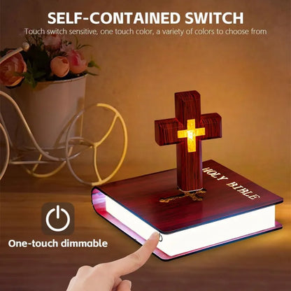 🔥Christmas Hot Sale - Magnetic Levitation Cross Bible Night Light