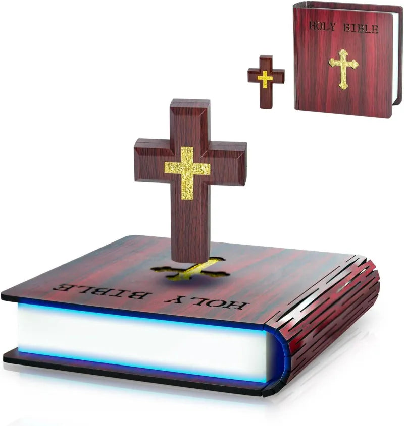 🔥Christmas Hot Sale - Magnetic Levitation Cross Bible Night Light
