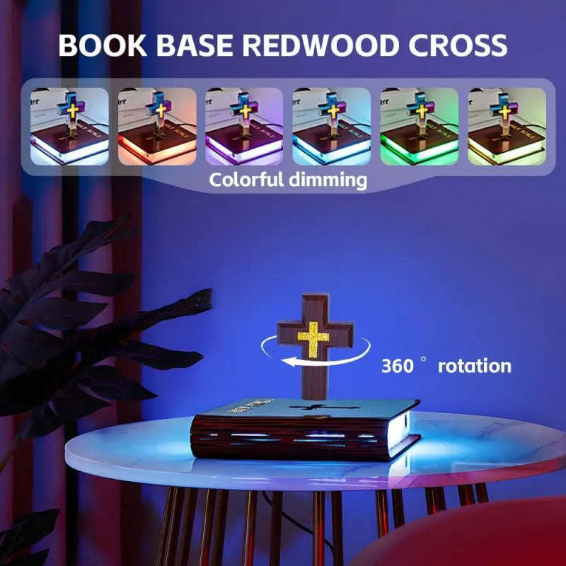 🔥Christmas Hot Sale - Magnetic Levitation Cross Bible Night Light