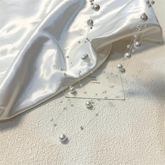 Elegant Multi-Strand Pearl Floating Necklace