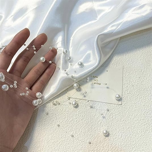 Elegant Multi-Strand Pearl Floating Necklace