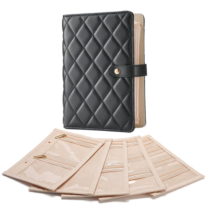 Travel Jewelry Organizer丨Transparent Zipper Velvet Jewelry Pouch