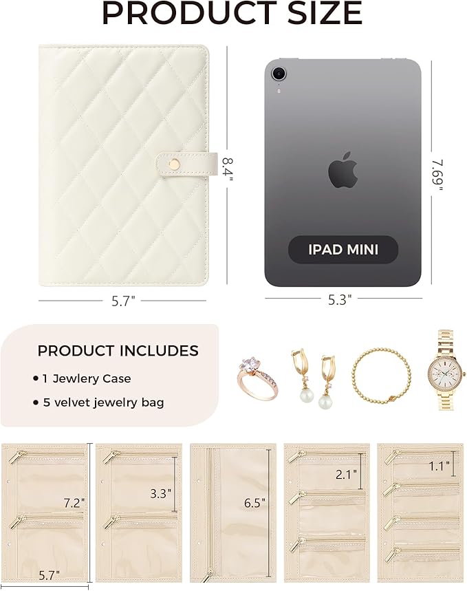 Travel Jewelry Organizer丨Transparent Zipper Velvet Jewelry Pouch