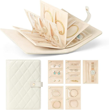 Travel Jewelry Organizer丨Transparent Zipper Velvet Jewelry Pouch