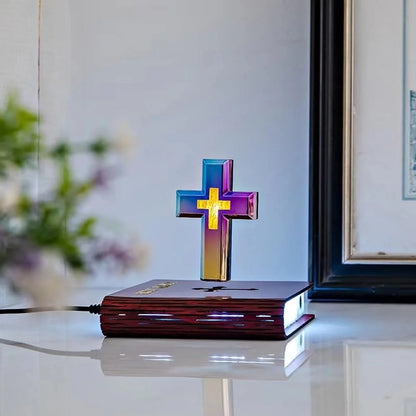 🔥Christmas Hot Sale - Magnetic Levitation Cross Bible Night Light