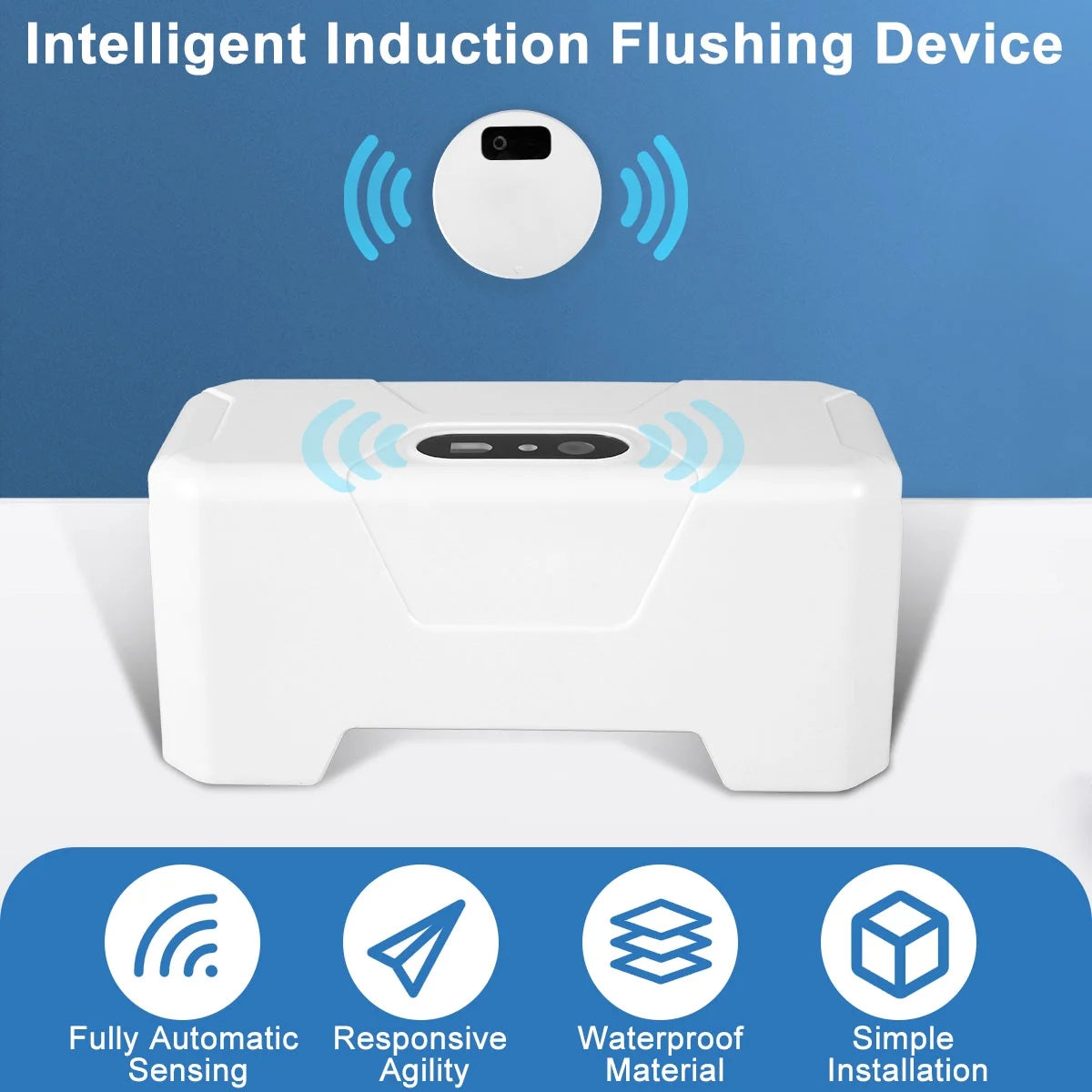 Motion Sensor Toilet Flusher, High-Efficiency Cleaning with Easy 50% Water Savings