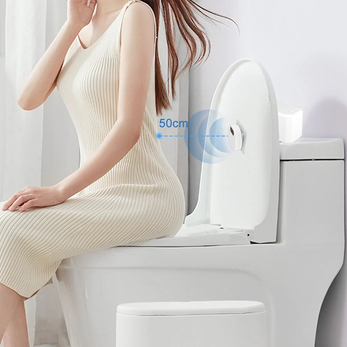 Motion Sensor Toilet Flusher, High-Efficiency Cleaning with Easy 50% Water Savings