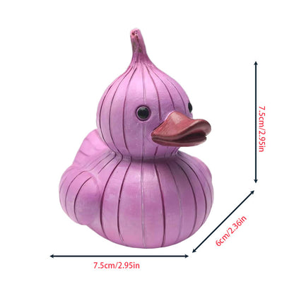 Whimsical vegetable-themed duck statue, perfect for home or kitchen decor, office desk or car dashboard ornament