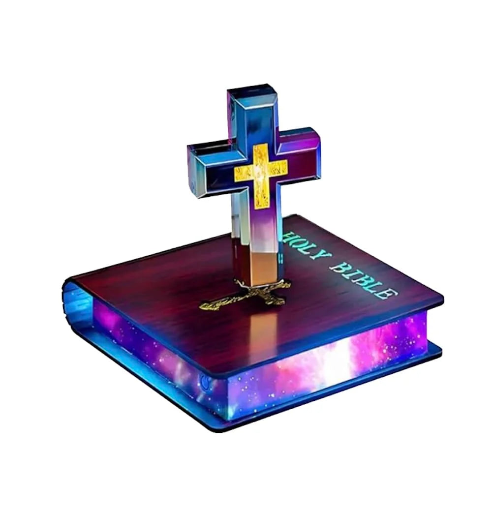 🔥Christmas Hot Sale - Magnetic Levitation Cross Bible Night Light