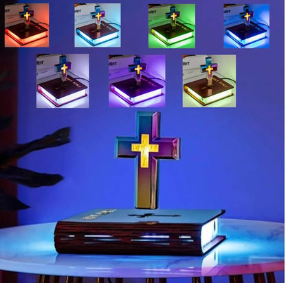 🔥Christmas Hot Sale - Magnetic Levitation Cross Bible Night Light