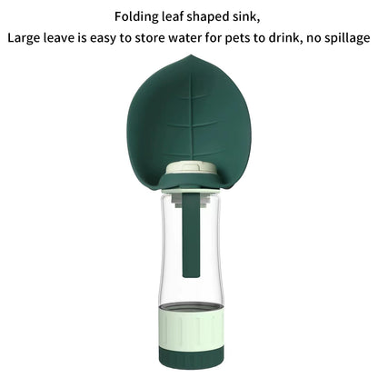 Food-Grade Portable Silicone Leak-Proof Pet Water Bottle with Food Container and Drinking Dispenser