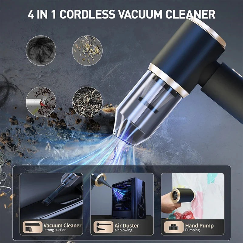 Mini Portable Wireless Car Vacuum Cleaner - Powerful Handheld Vacuum for Car and Home Cleaning