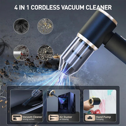 Mini Portable Wireless Car Vacuum Cleaner - Powerful Handheld Vacuum for Car and Home Cleaning
