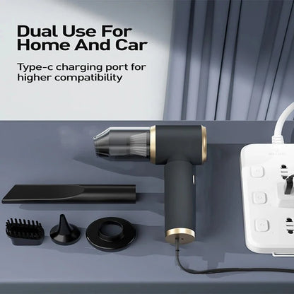 Mini Portable Wireless Car Vacuum Cleaner - Powerful Handheld Vacuum for Car and Home Cleaning