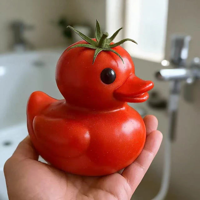 Whimsical vegetable-themed duck statue, perfect for home or kitchen decor, office desk or car dashboard ornament