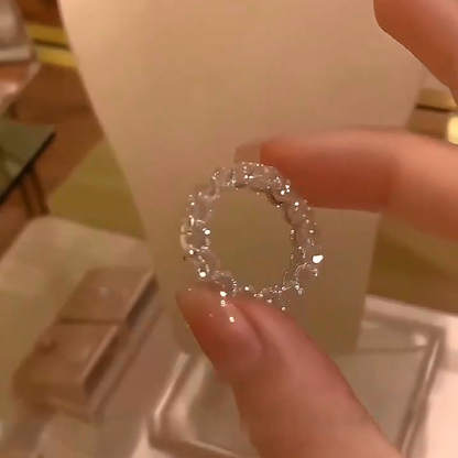 925 Sterling Silver Full Star River Moissan Diamond Ring, Handmade with 266 Moissan Diamonds