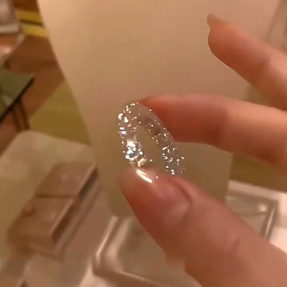 925 Sterling Silver Full Star River Moissan Diamond Ring, Handmade with 266 Moissan Diamonds